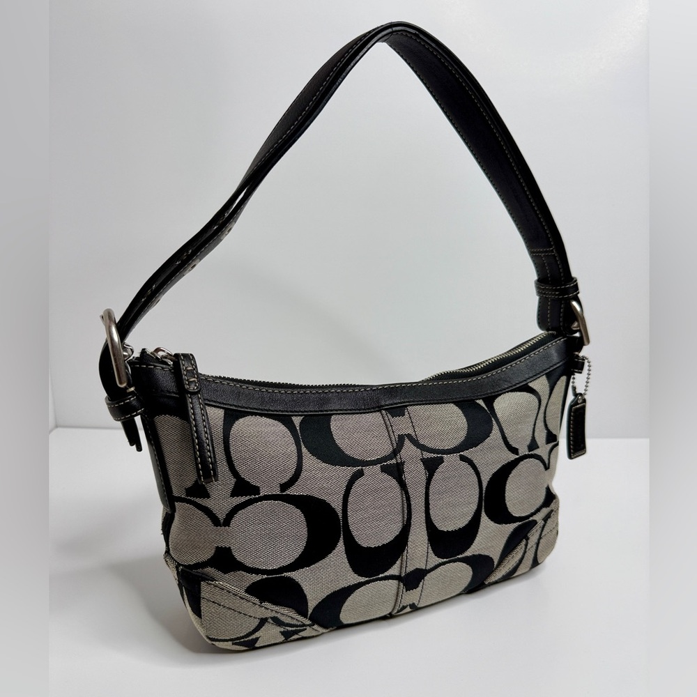 SOLD! Coach Signature Jacquard Print Canvas Convertible Purse
